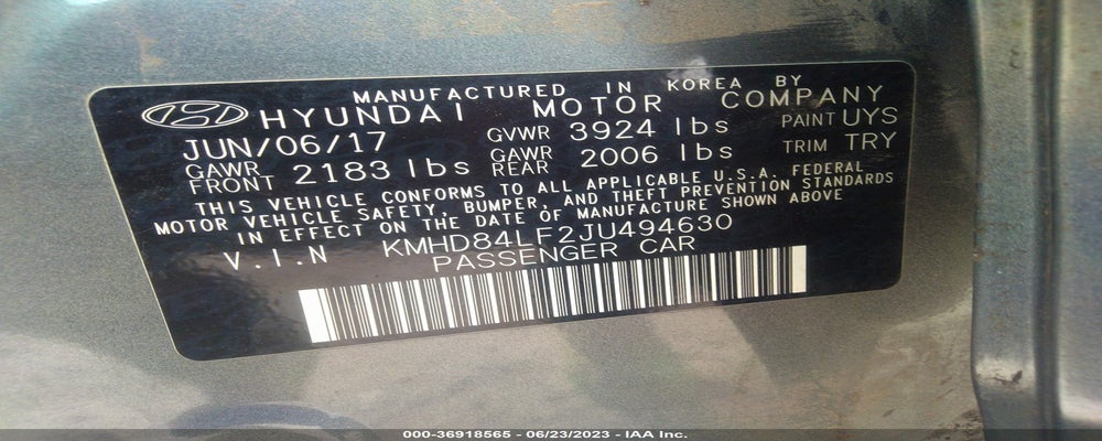 KMHD84LF2JU494630 2018 HYUNDAI ELANTRA photo no. 9