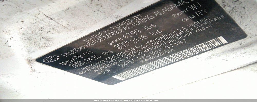 5NPEC4AC8BH297487 2011 HYUNDAI SONATA photo no. 9