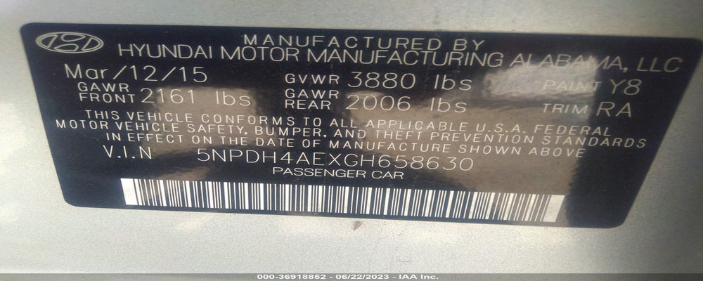 5NPDH4AEXGH658630 2016 HYUNDAI ELANTRA photo no. 9