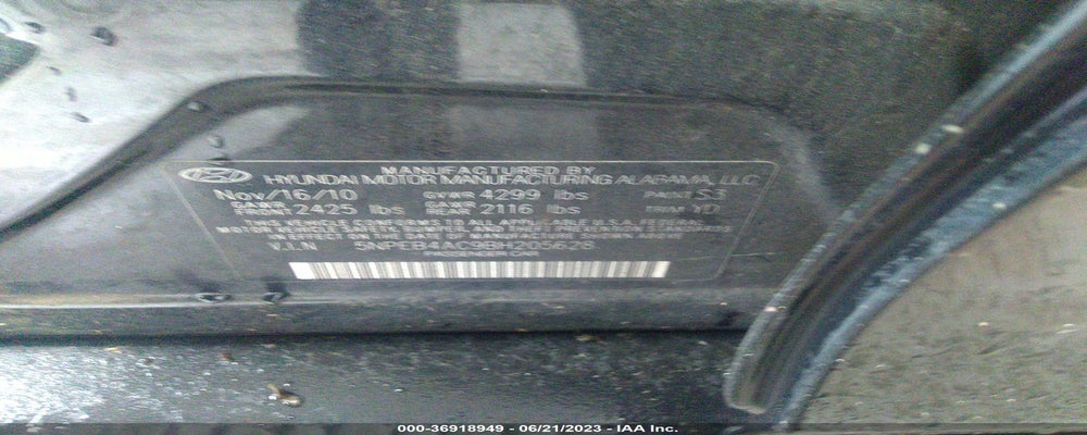 5NPEB4AC9BH205628 2011 HYUNDAI SONATA photo no. 9