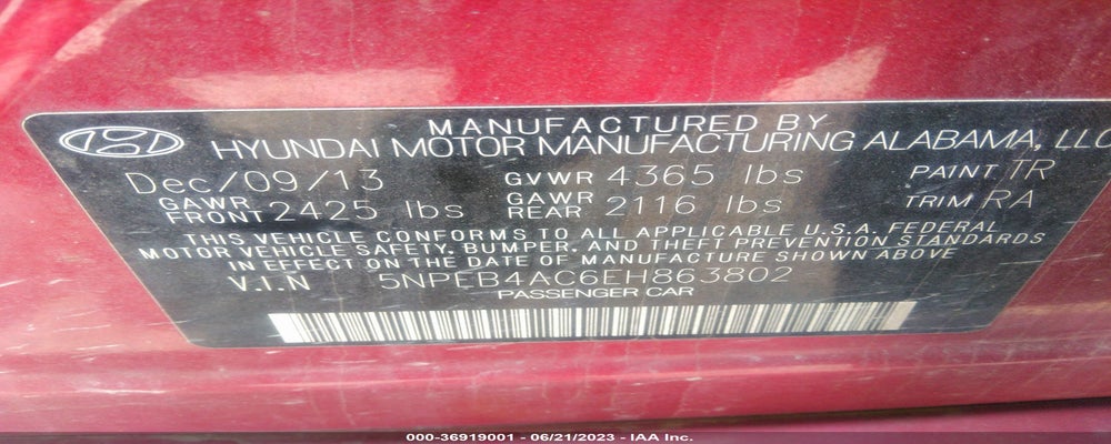 5NPEB4AC6EH863802 2014 HYUNDAI SONATA photo no. 9