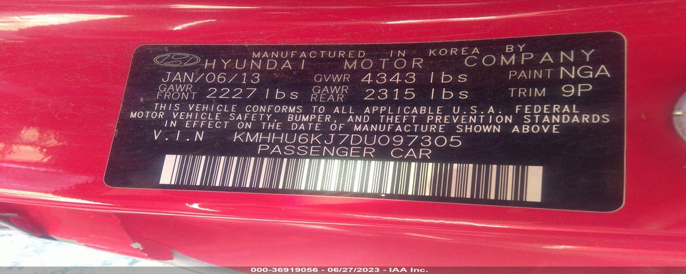 KMHHU6KJ7DU097305 2013 HYUNDAI GENESIS COUPE photo no. 9