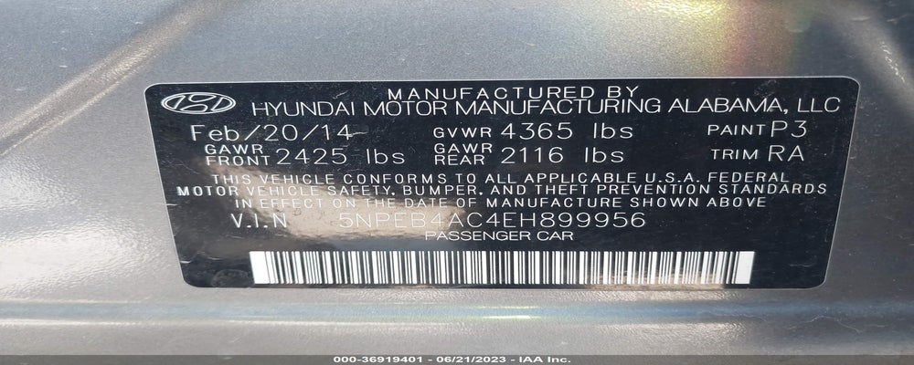 5NPEB4AC4EH899956 2014 HYUNDAI SONATA photo no. 9