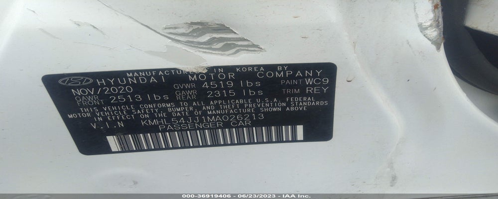 KMHL54JJ1MA026213 2021 HYUNDAI SONATA HYBRID photo no. 9