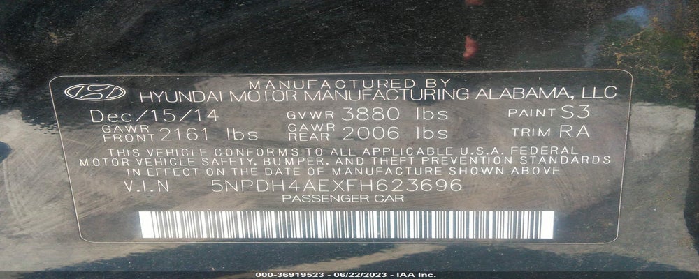 5NPDH4AEXFH623696 2015 HYUNDAI ELANTRA photo no. 9