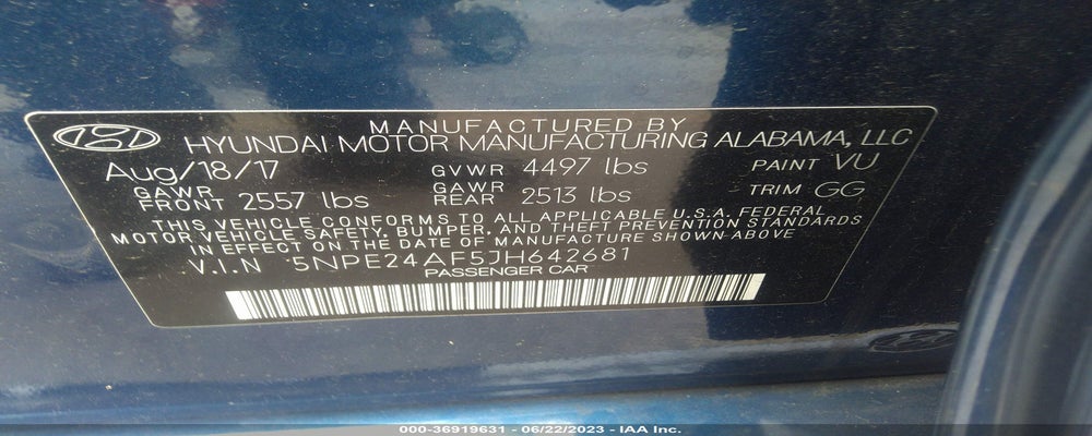 5NPE24AF5JH642681 2018 HYUNDAI SONATA photo no. 9