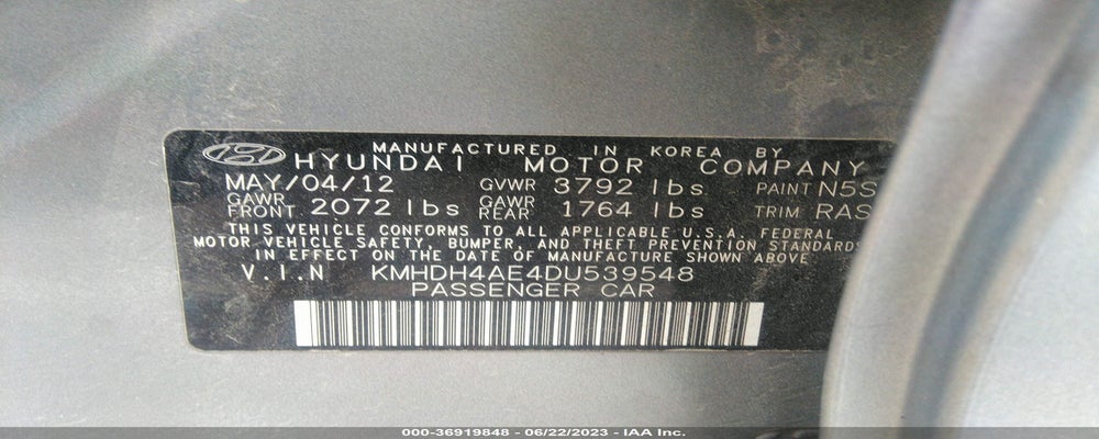 KMHDH4AE4DU539548 2013 HYUNDAI ELANTRA photo no. 9