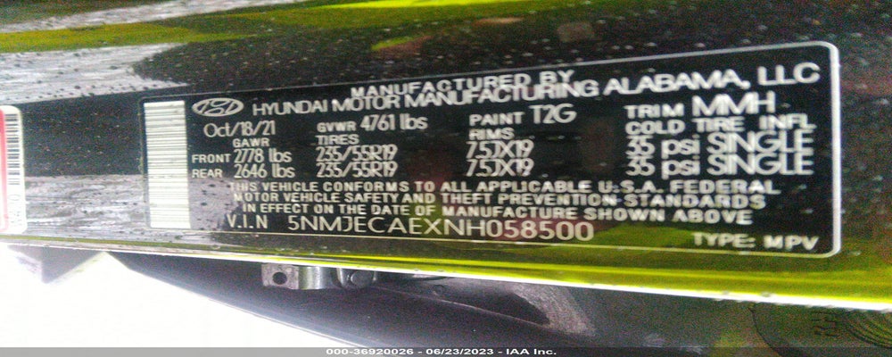 5NMJECAEXNH058500 2022 HYUNDAI TUCSON photo no. 9