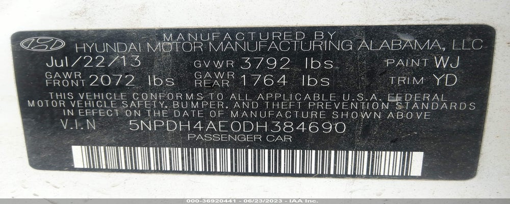 5NPDH4AE0DH384690 2013 HYUNDAI ELANTRA photo no. 9
