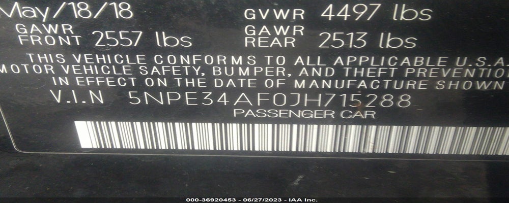 5NPE34AF0JH715288 2018 HYUNDAI SONATA photo no. 9