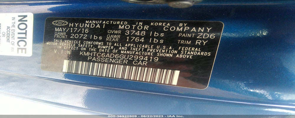 KMHTC6AD6GU299419 2016 HYUNDAI VELOSTER photo no. 9