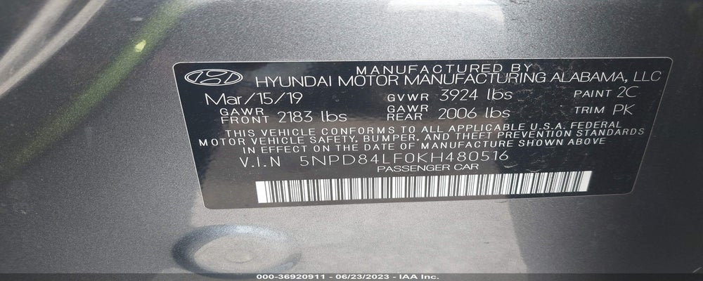 5NPD84LF0KH480516 2019 HYUNDAI ELANTRA photo no. 9