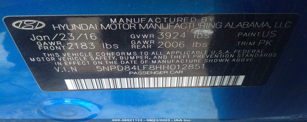 5NPD84LF8HH012851 2017 HYUNDAI ELANTRA photo no. 9