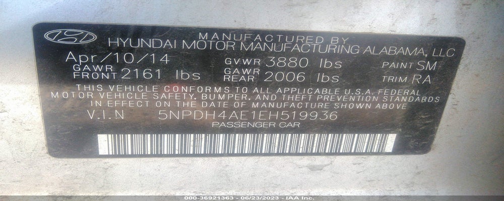5NPDH4AE1EH519936 2014 HYUNDAI ELANTRA photo no. 9