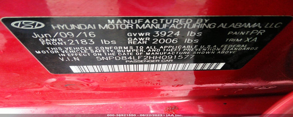 5NPD84LF2HH091577 2017 HYUNDAI ELANTRA photo no. 9