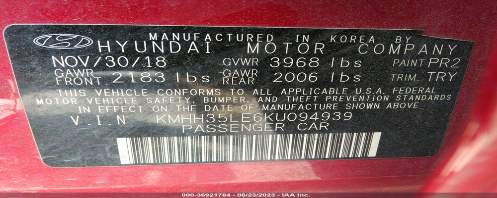 KMHH35LE6KU094939 2019 HYUNDAI ELANTRA GT photo no. 9