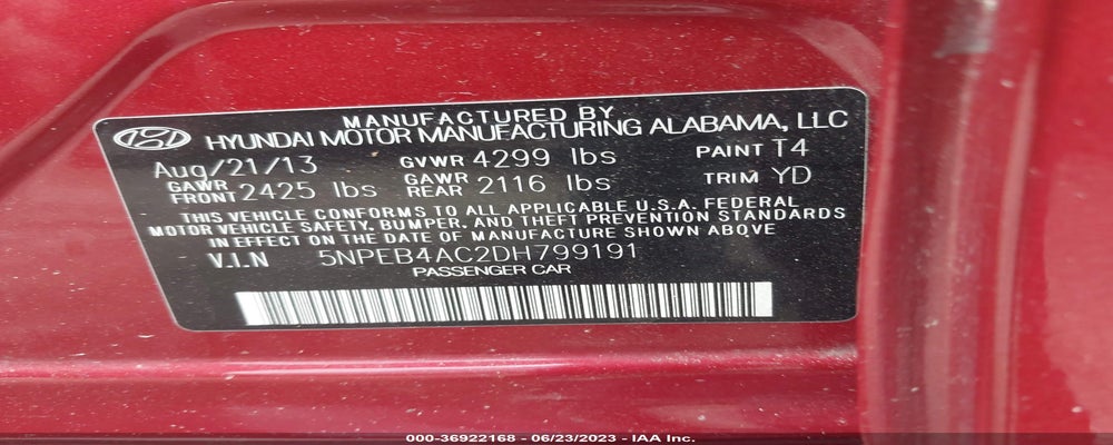 5NPEB4AC2DH799191 2013 HYUNDAI SONATA photo no. 9