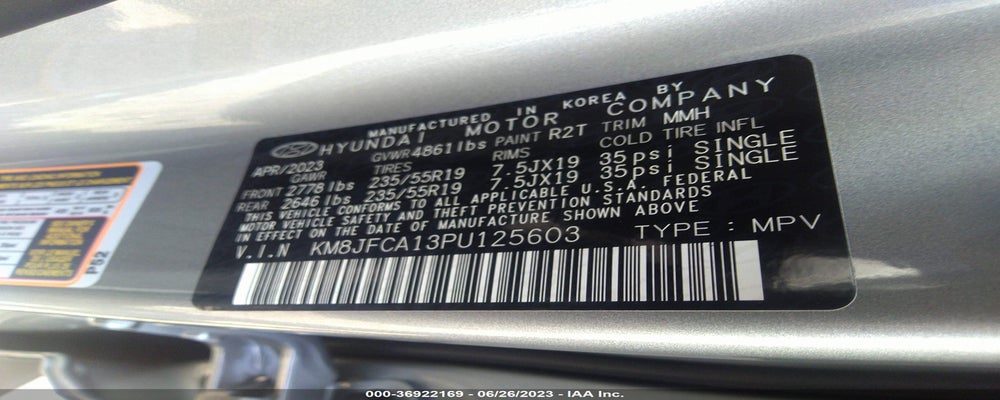 KM8JFCA13PU125603 2023 HYUNDAI TUCSON HYBRID photo no. 9