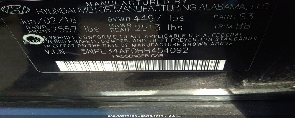 5NPE34AF0HH454092 2017 HYUNDAI SONATA photo no. 9
