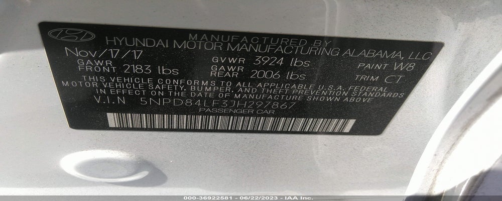 5NPD84LF3JH297867 2018 HYUNDAI ELANTRA photo no. 9