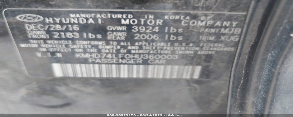 KMHD74LF0HU360003 2017 HYUNDAI ELANTRA photo no. 9