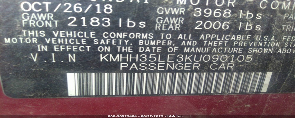 KMHH35LE3KU090105 2019 HYUNDAI ELANTRA GT photo no. 9