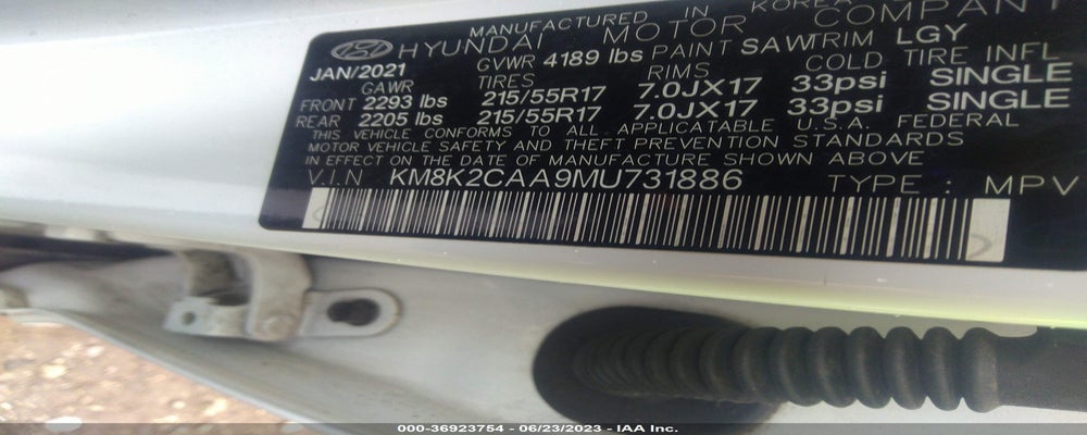 KM8K2CAA9MU731886 2021 HYUNDAI KONA photo no. 9
