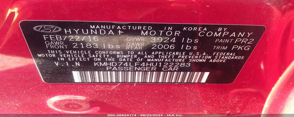 KMHD74LF4HU122283 2017 HYUNDAI ELANTRA photo no. 9