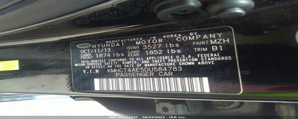 KMHCT4AE5DU584783 2013 HYUNDAI ACCENT photo no. 9