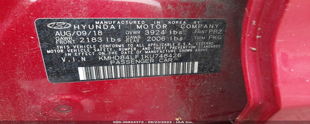 KMHD84LF1KU748426 2019 HYUNDAI ELANTRA photo no. 9