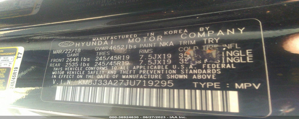 KM8J33A27JU719295 2018 HYUNDAI TUCSON photo no. 9