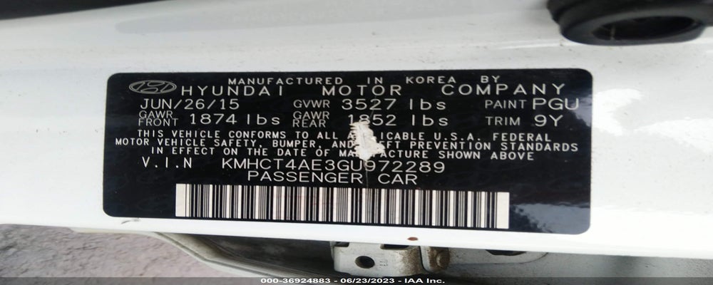 KMHCT4AE3GU972289 2016 HYUNDAI ACCENT photo no. 9