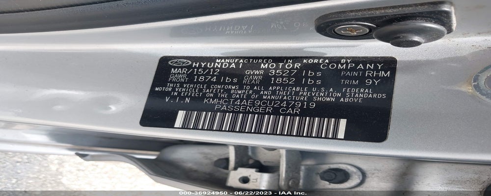KMHCT4AE9CU247919 2012 HYUNDAI ACCENT photo no. 9