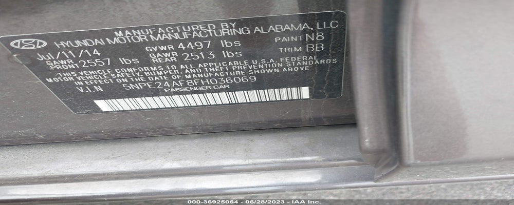 5NPE24AF8FH036069 2015 HYUNDAI SONATA photo no. 9