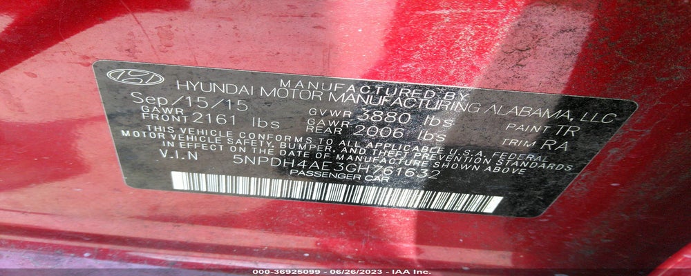 5NPDH4AE3GH761632 2016 HYUNDAI ELANTRA photo no. 9