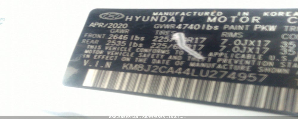 KM8J2CA44LU274957 2020 HYUNDAI TUCSON photo no. 9