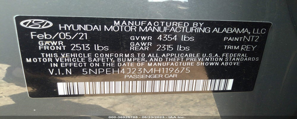 5NPEH4J23M8119675 2021 HYUNDAI SONATA photo no. 9