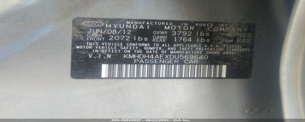 KMHDH4AEXDU569640 2013 HYUNDAI ELANTRA photo no. 9