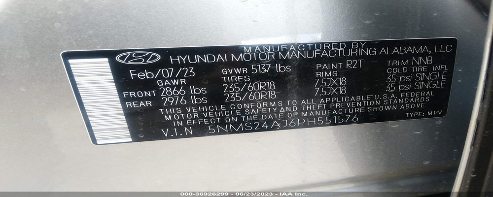 5NMS24AJ6PH551576 2023 HYUNDAI SANTA FE photo no. 9