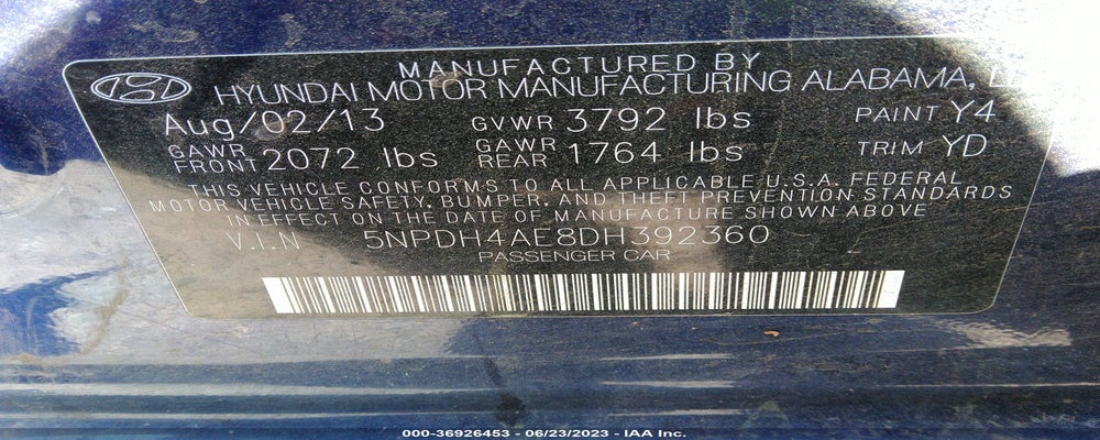 5NPDH4AE8DH392360 2013 HYUNDAI ELANTRA photo no. 9