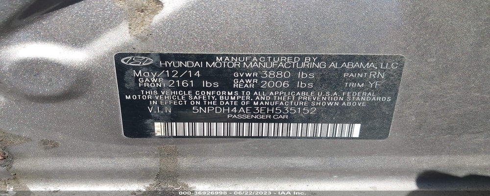 5NPDH4AE3EH535152 2014 HYUNDAI ELANTRA photo no. 9