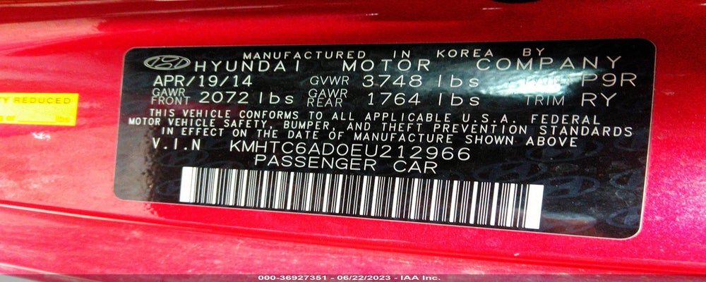KMHTC6AD0EU212966 2014 HYUNDAI VELOSTER photo no. 9