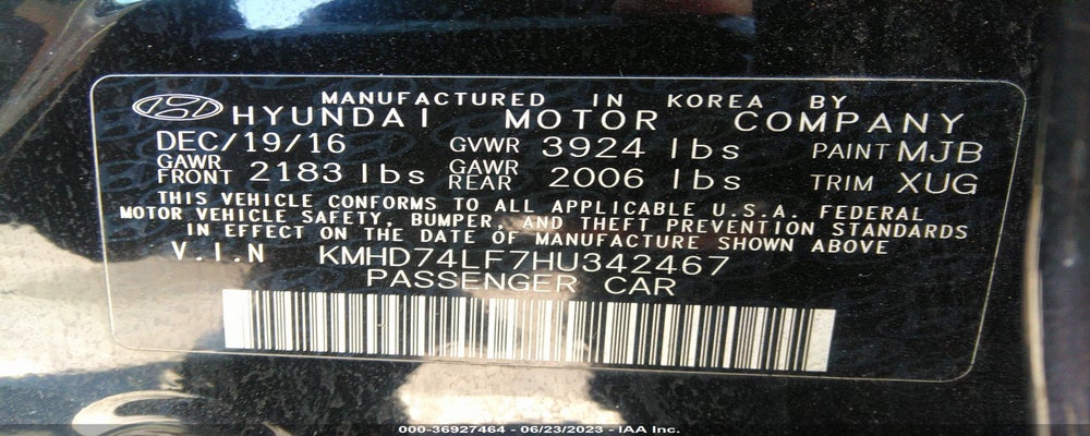 KMHD74LF7HU342467 2017 HYUNDAI ELANTRA photo no. 9