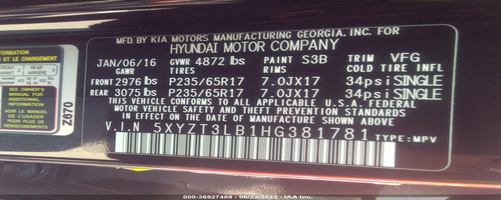 5XYZT3LB1HG381781 2017 HYUNDAI SANTA FE SPORT photo no. 9