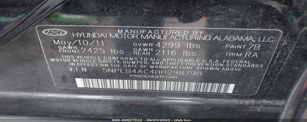 5NPEB4AC4BH298798 2011 HYUNDAI SONATA photo no. 9