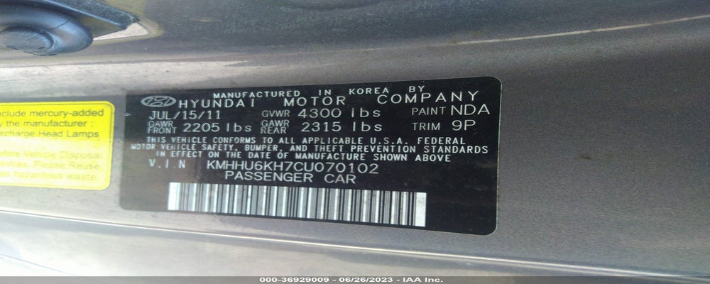 KMHHU6KH7CU070102 2012 HYUNDAI GENESIS COUPE photo no. 9