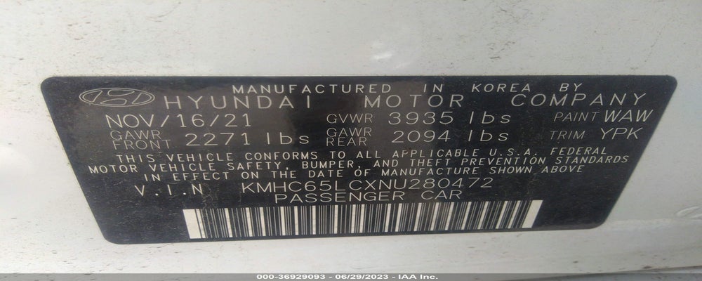 KMHC65LCXNU280472 2022 HYUNDAI IONIQ HYBRID photo no. 9