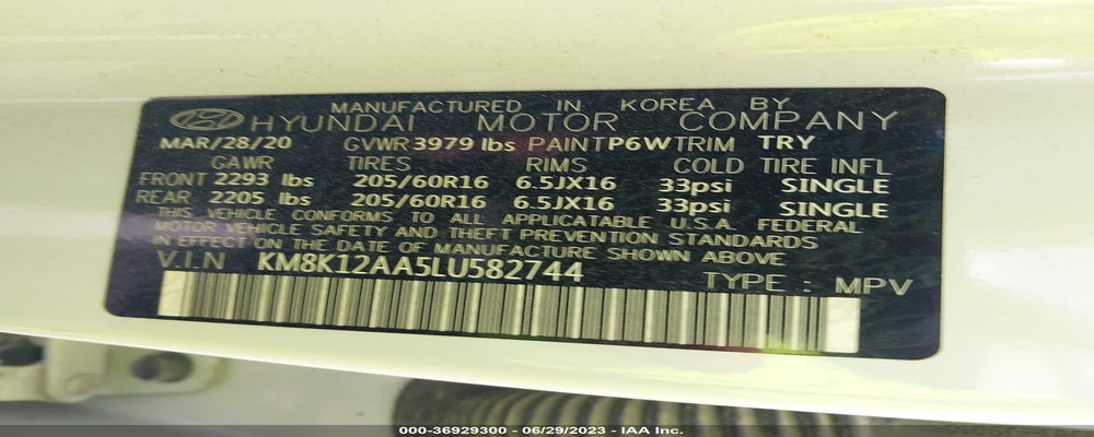 KM8K12AA5LU582744 2020 HYUNDAI KONA photo no. 9
