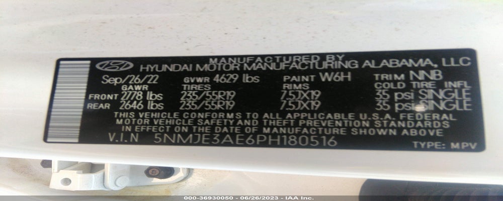 5NMJE3AE6PH180516 2023 HYUNDAI TUCSON photo no. 9