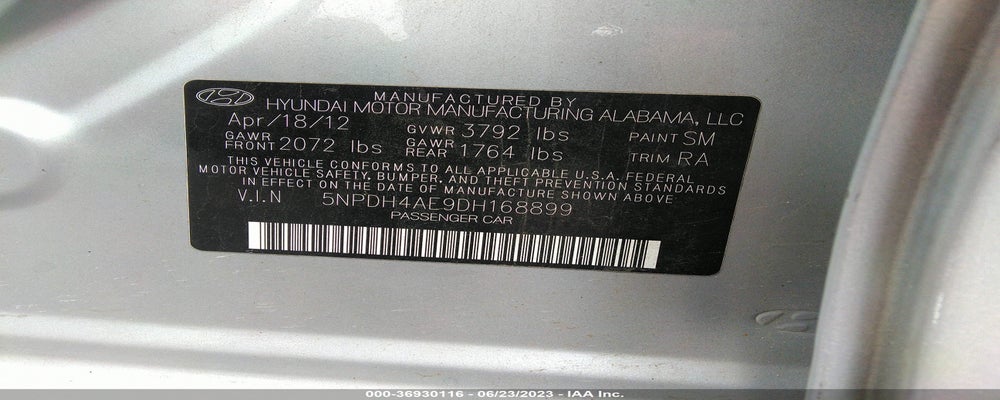 5NPDH4AE9DH168899 2013 HYUNDAI ELANTRA photo no. 9